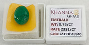 5.76/CT Natural Panna Stone with Govt. Lab Certificate-12313D49940